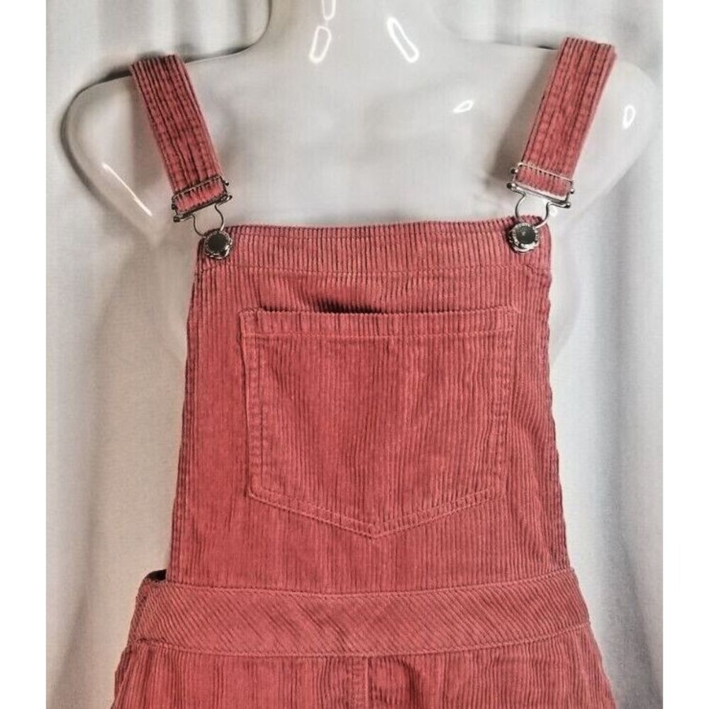 Corduroy Bib Skirt Salmon Color Light Academia Faux Pockets Y2K Size 2